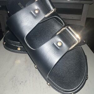 Women’s Black BCBG Leather Sandals
